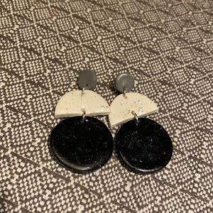 Monochromatic Polymer Clay Holographic Earrings